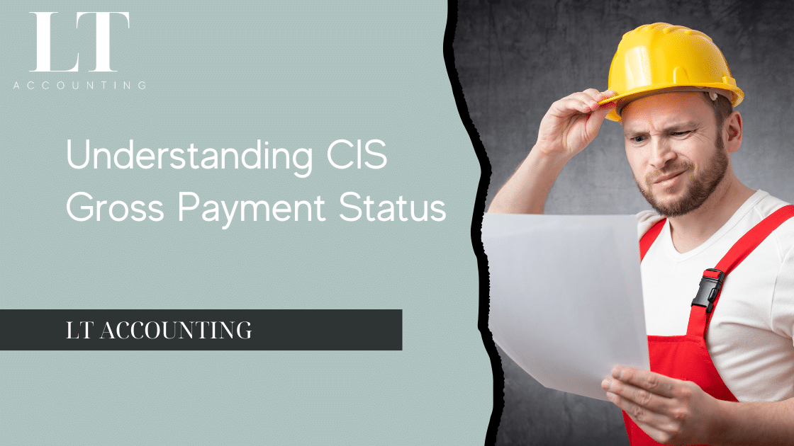 A UK subcontractor in the construction industry reviewing tax documents, highlighting the importance of CIS Gross Payment Status for managing finances and tax obligations.